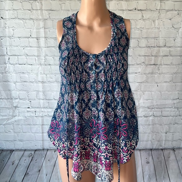 American Rag Tops - American Rag Collection Blue & Purple Floral Tank top size XXS